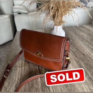 Fossil Tan Leather Shoulder Bag